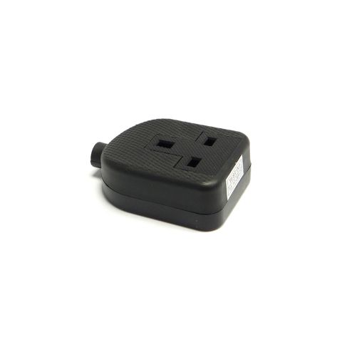 Elite 240 Volt One Gang 13 Amp Black Rubber Adaptor 1GADP