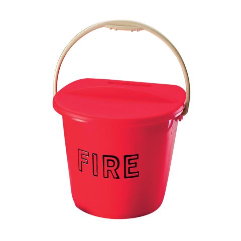 Plastic Two Gallon D Shaped Fire Bucket 3745/01
