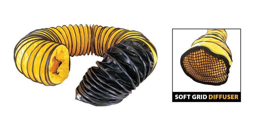 Elite PVC Heater Ducting 710mm x 7.6m c/w Zip & Diffuser Grill 4515.556A