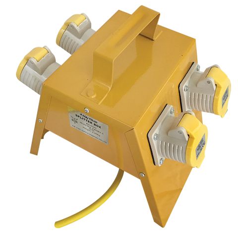 Elite 110 Volt 32 Amp Plug Four Way Splitter Box 4 x 16 Amp Sockets 4WSB2.532A