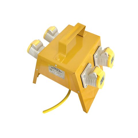 Elite 110 Volt 16 Amp Plug Four Way Splitter Box 4 x 16 Amp Sockets 4WSB2.5