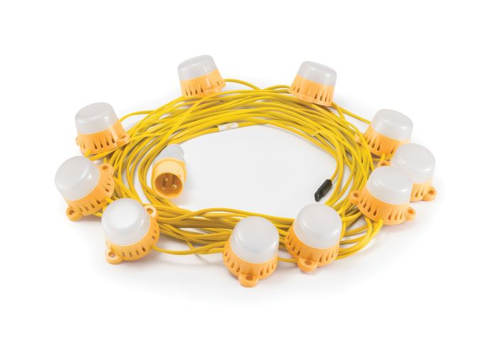 Elite 110 Volt LED 22 Metre Fully Enclosed Festoon Site Lighting Kit LEDKITENC22