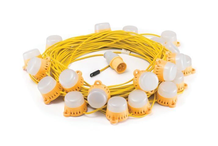 Elite 110 Volt LED 50 Metre Fully Enclosed Festoon Site Lighting Kit LEDKITENC50