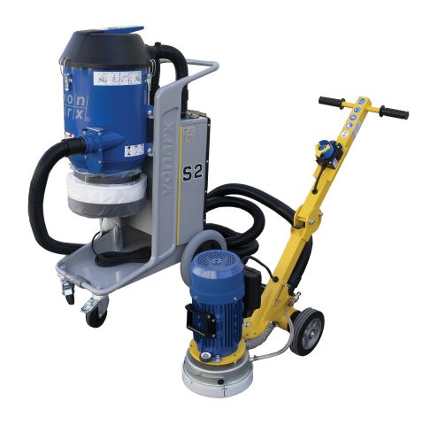 Von Arx 110 Volt S2 HEPA Dust Extractor/Vacuum Plus FG250S Surface Grinder Plus Medium Grinding Disc Bundle VAS2FG250S110B