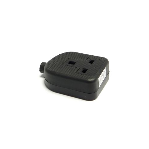 Elite 240 Volt One Gang 13 Amp Black Rubber Adaptor 1GADP